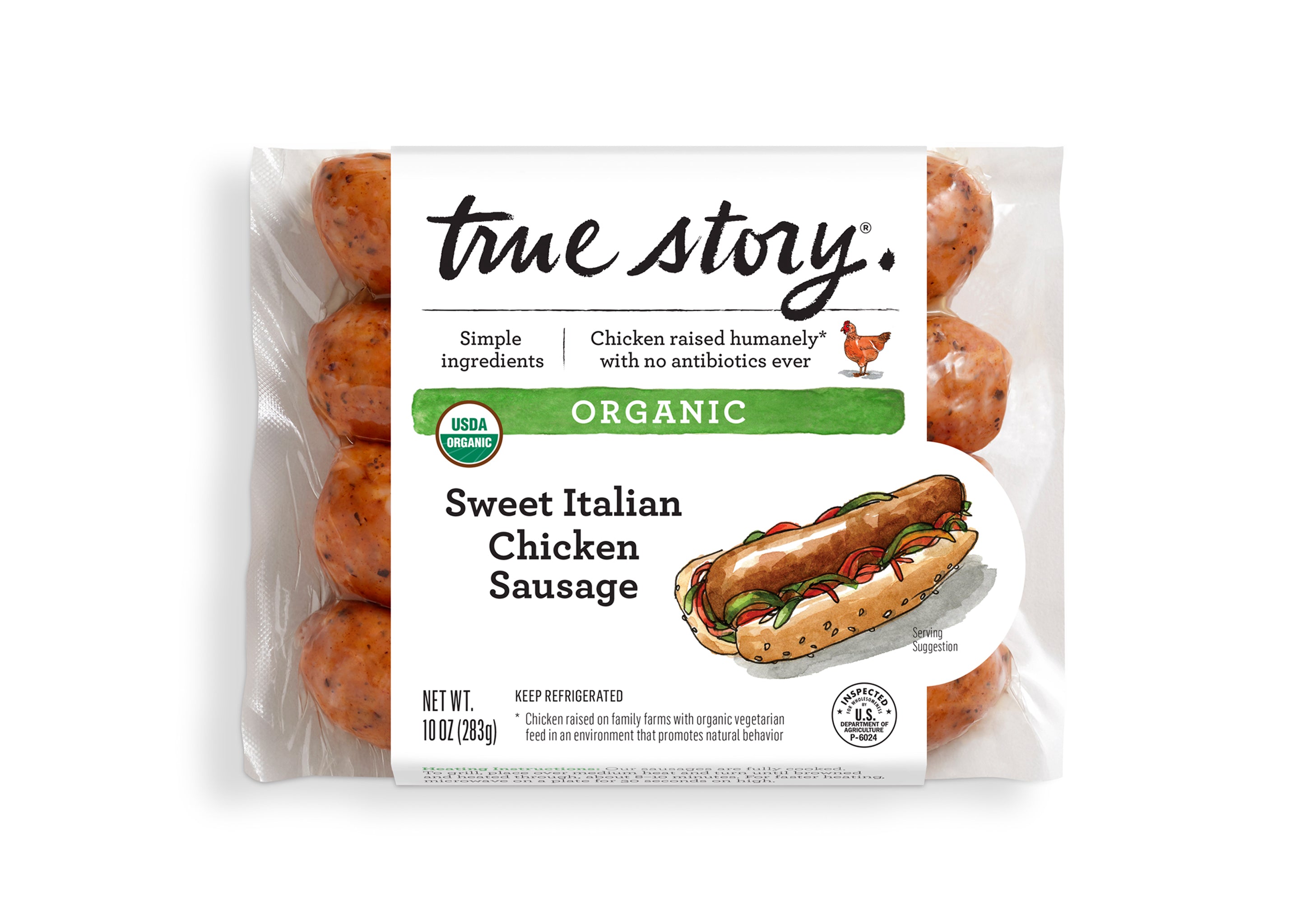 Organic Sweet Italian Chicken Sausage (6 Packages) – True Story Foods
